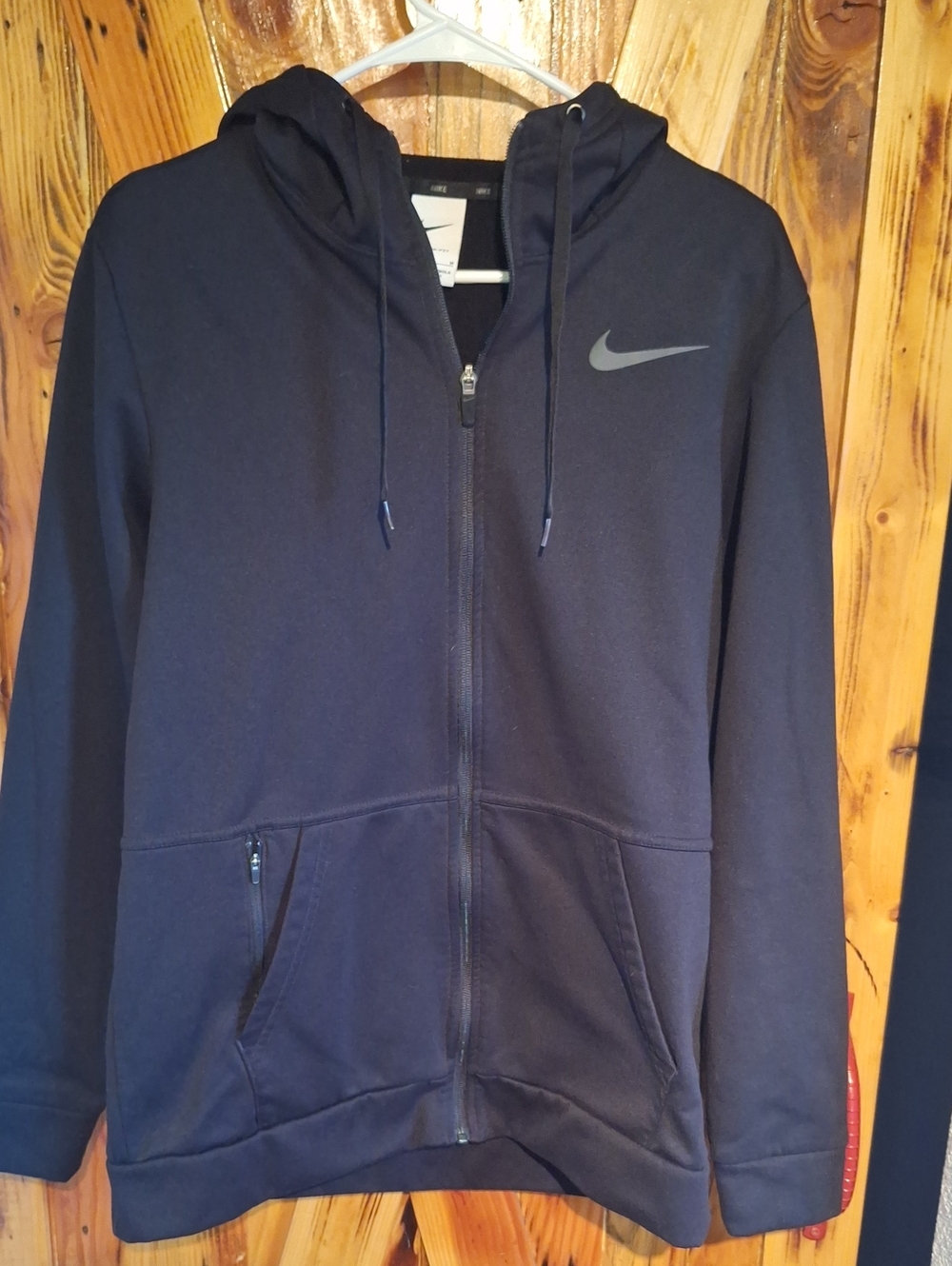 Nike Mens Medium Therma Fit Black Zipup Hoodie EUC